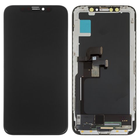 Дисплей для iPhone X, чорний, з рамкою, Original PRC , Self welded OEM