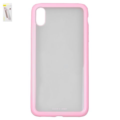 Чехол Baseus для iPhone XS Max, розовый, ударопрочный, прозрачный, #WIAPIPH65 YS04