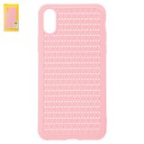 Чохол Baseus для iPhone X, iPhone XS, рожевий, плетений, пластик, #WIAPIPH58-BV04