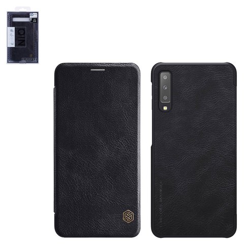 Чохол Nillkin Qin leather case для Samsung A750 Galaxy A7 2018 , чорний, книжка, пластик, PU шкіра, #6902048167629