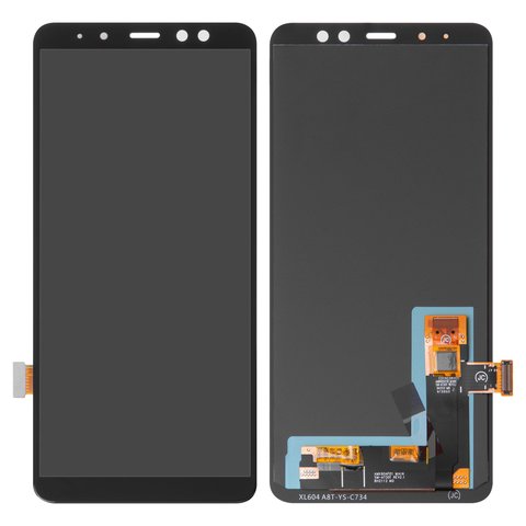 Дисплей для Samsung A730 Galaxy A8+ 2018 , чорний, без рамки, High Copy, з широким обідком, OLED 