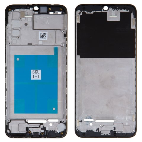 Середня частина корпусу для Samsung A025F DS Galaxy A02s, чорна, рамка кріплення дисплея, 160,5x72 mm 