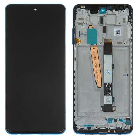 Дисплей для Xiaomi Poco X3 NFC, Poco X3 Pro, синий, с рамкой, Original PRC , M2102J20SG, M2102J20SI