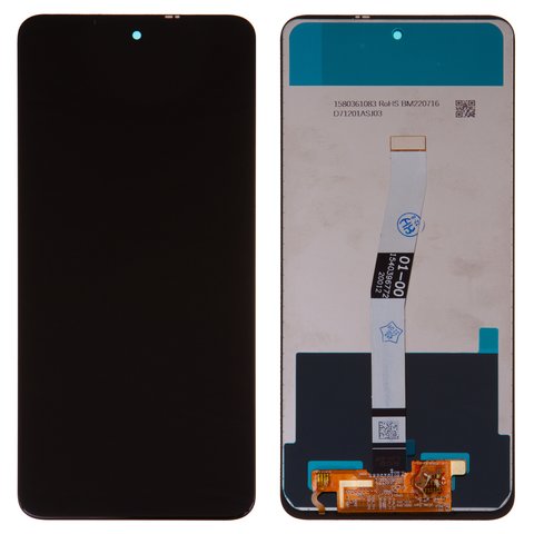Дисплей для Xiaomi Redmi Note 9 Pro, Redmi Note 9S, чорний, з широким обідком, без рамки, Сopy, In Cell, M2003J6B2G, M2003J6A1G