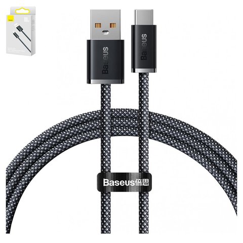 USB кабель Baseus Dynamic Series, USB тип C, USB тип A, 100 см, 100 Вт, сірий, #CALD000616