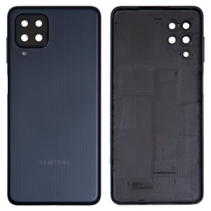 Задняя панель корпуса для Samsung M225 Galaxy M22, черная, со стеклом камеры