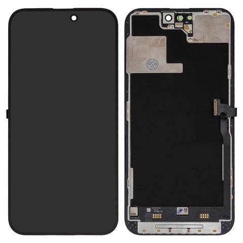Дисплей для iPhone 14 Pro Max, черный, с рамкой, Оригинал переклеено стекло 