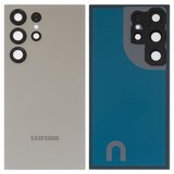 Задняя панель корпуса для Samsung S928 Galaxy S24 Ultra, серая, со стеклом камеры, titanium gray
