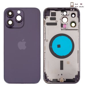 Корпус для iPhone 14 Pro Max, фіолетовий, з тримачем SIM карти, з боковими кнопками, Original PRC , EU Version, deep purple