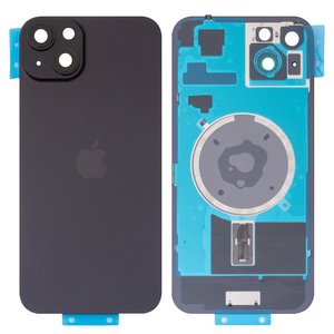 Задняя панель корпуса для iPhone 15 Plus, черная, со стеклом камеры, Original PRC 