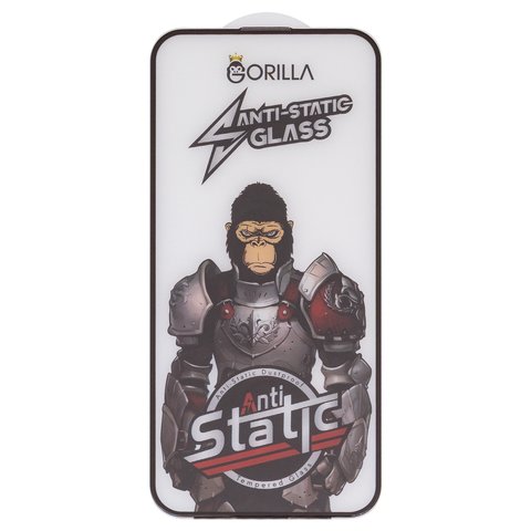 Захисне скло Gorilla для Apple iPhone 15 Pro Max, сумісне з чохлом, Full Glue, Anti Static, чорний