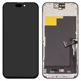Дисплей для iPhone 15 Pro, чорний, з рамкою, Copy, (TFT), ZY, LTPS FHD