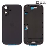 Корпус для iPhone 16, черный, с держателем SIM-карты, с боковыми кнопками, Original (PRC), EU version