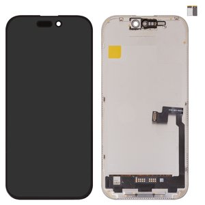Дисплей для iPhone 16 Pro, черный, с рамкой, High Copy, без микросхемы, OLED , DD OLED soft, 120Hz