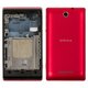 Housing compatible with Sony C1503 Xperia E, C1504 Xperia E, C1505 Xperia E, (red)