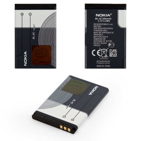 Batería BL 4C puede usarse con Nokia 6300, X2 00, Li ion, 3.7 V, 890 mAh, Original PRC 