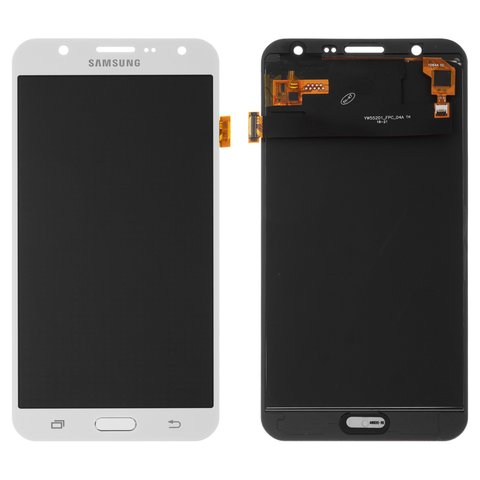 LCD compatible with Samsung J700 Galaxy J7, white, with light adjustable, Best copy, without frame, Copy, TFT  
