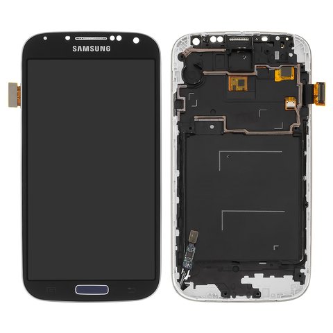 Pantalla LCD puede usarse con Samsung I9500 Galaxy S4, negro, con ajuste de brillo, Best copy, con marco, Copy, TFT 