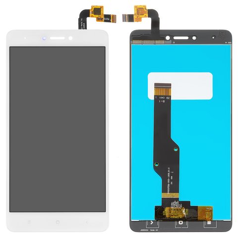 LCD compatible with Xiaomi Redmi Note 4X, white, original change glass  , glued touchscreen, Snapdragon, BV055FHM N00 1909_R1.0 