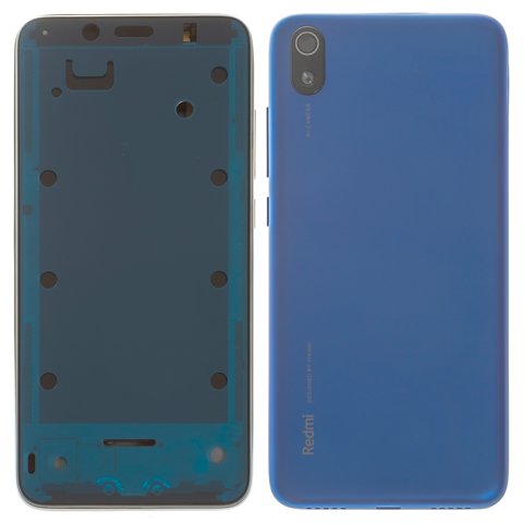 Housing compatible with Xiaomi Redmi 7A, dark blue, matte Blue, MZB7995IN, M1903C3EG, M1903C3EH, M1903C3EI 