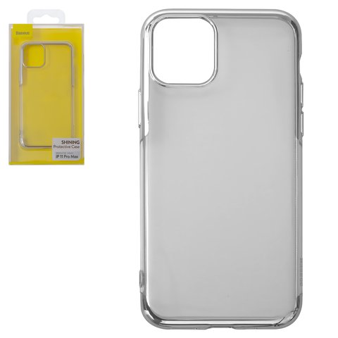 Case Baseus compatible with iPhone 11 Pro Max, silver, transparent, silicone  #ARAPIPH65S MD0S