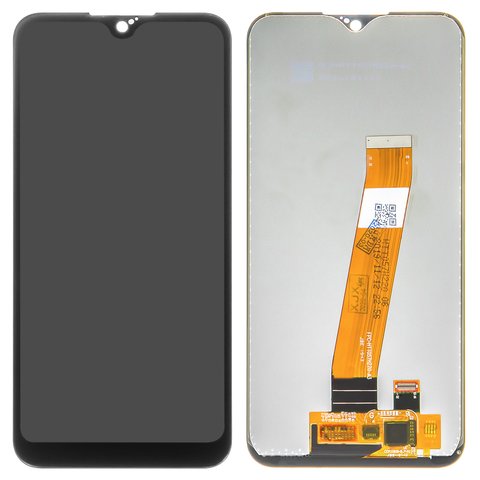 LCD compatible with Samsung A015 Galaxy A01, A015F Galaxy A01, black, without frame, Original PRC , with narrow connector, original glass 