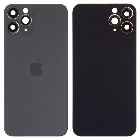 Housing Back Cover compatible with iPhone 11 Pro, gray, with camera lens, small hole, matte space gray 