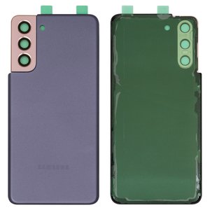 Panel trasero de carcasa puede usarse con Samsung G991 Galaxy S21 5G, morada, con vidrio de cámara