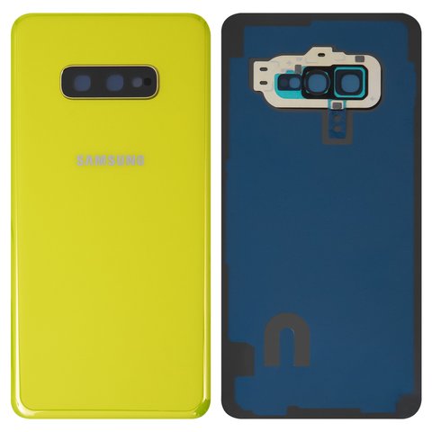 Housing Back Cover compatible with Samsung G970 Galaxy S10e, yellow, with camera lens 
