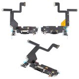Cable flex puede usarse con iPhone 14 Pro, del conector de carga, negro, con micrófono, con componentes, Original (PRC)