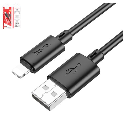 USB Cable Hoco X88, USB type A, Lightning, 100 cm, 2.4 A, black  #6931474783301
