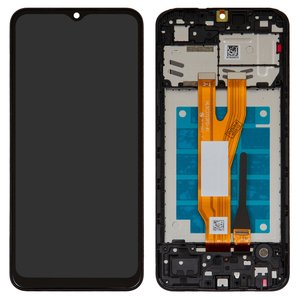 Pantalla LCD puede usarse con Samsung A032 Galaxy A03 Core, negro, con marco, Original PRC 
