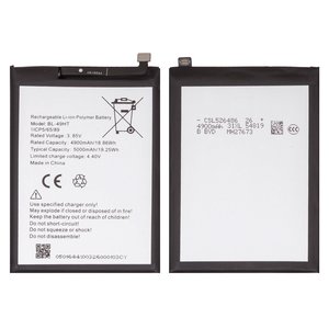 Battery BL 49HT compatible with Tecno Camon 16, Spark 6, Li Polymer, 3.85 V, 5000 mAh, Original PRC  