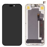 Pantalla LCD puede usarse con iPhone 17 Pro, negro, con marco, HC, (OLED), GX OEM hard