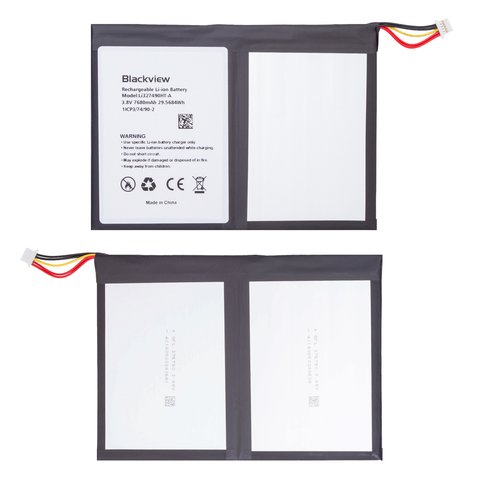 Batería Li327490HT A puede usarse con Blackview Oscal Pad 13, Oscal Pad 13 Pro, Tab 13 Pro, Li ion, 3.8 V, 7680 mAh, Original PRC 