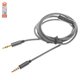AUX-кабель Hoco UPA04, TRS 3.5 мм, TRRS 3.5 мм, 100 см, сірий, з мікрофоном, в нейлоновому обплетенні