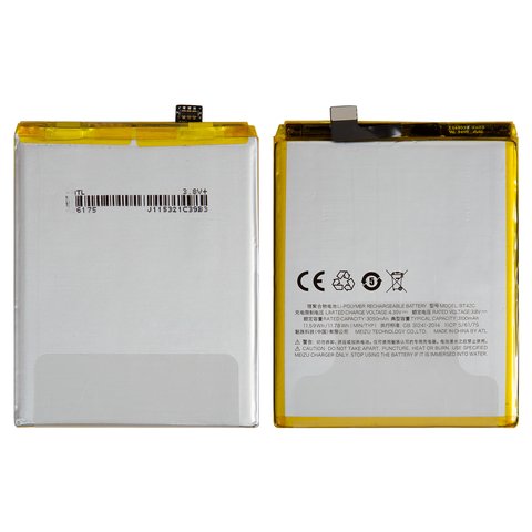 Battery BT42C compatible with Meizu M2 Note, Li Polymer, 3.8 V, 3100 mAh, Original PRC  