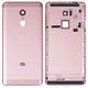Housing Back Cover compatible with Xiaomi Redmi Note 4 Global (2017), Redmi Note 4X, (pink, with side button, Original (PRC), snapdragon)