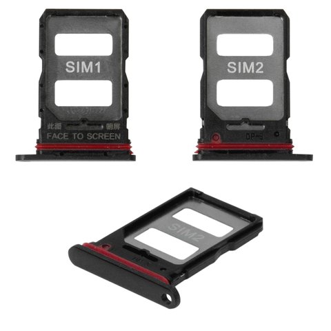 SIM Card Holder compatible with Xiaomi 12T, 12T Pro, black