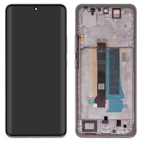 LCD compatible with Xiaomi Redmi Note 13 Pro Plus, white, with frame, Original PRC , Moonlight White , 23090RA98C, 23090RA98G, 23090RA98I