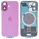 Housing Back Cover compatible with iPhone 16, (purple, with camera lens, Original (PRC), ultramarine)