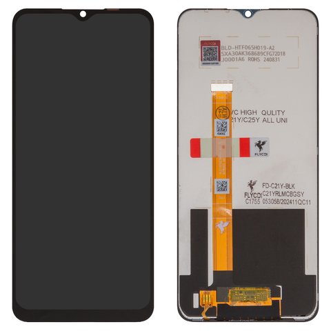 LCD compatible with Realme C21Y, C25Y, black, without frame, FLYCDI, RMX3261, RMX3263, RMX3265, RMX3268, RMX3269, JT0099 220