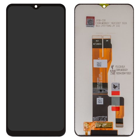 LCD compatible with Realme C30, C33, black, without frame, FLYCDI, RMX3581, RMX3623, RMX3624 