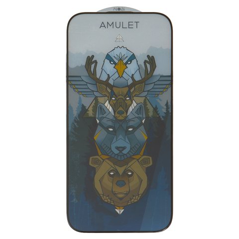 Tempered Glass Screen Protector iNobi Amulet compatible with Apple iPhone 16 Pro, Full Glue, Anti Static, black 