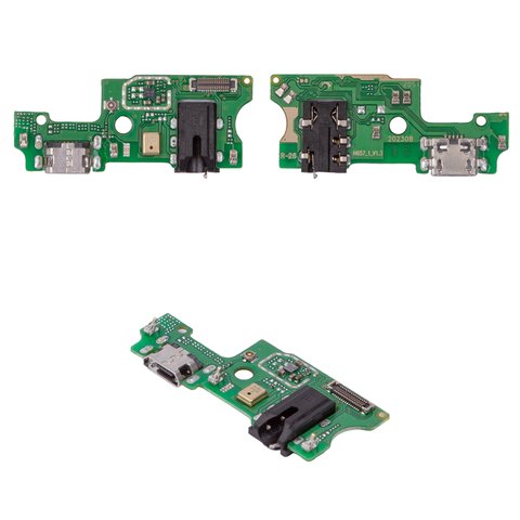 Flat Cable compatible with Infinix Hot 10 X682 , Note 8i X683 , headphone connector, charge connector, with microphone, with components, Copy, charging board 