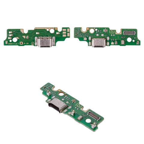 Flat Cable compatible with Tecno Pova 2, headphone connector, charge connector, with microphone, Copy, charging board 