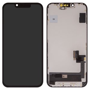 Дисплей для iPhone 14, черный, с рамкой, HC, OLED , GX OEM hard