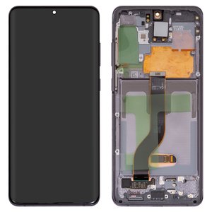 Pantalla LCD puede usarse con Samsung G985 Galaxy S20 Plus, G986 Galaxy S20 Plus 5G, gris, con marco, Original PRC , cosmic grey
