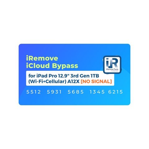 iRemove iCloud Bypass para iPad Pro 12.9 inch 3rd Gen 1TB Wi Fi+Cellular  A12X [NO SIGNAL]