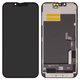 Pantalla LCD puede usarse con iPhone 13 Pro, negro, con marco, HC, (OLED), YK OEM hard